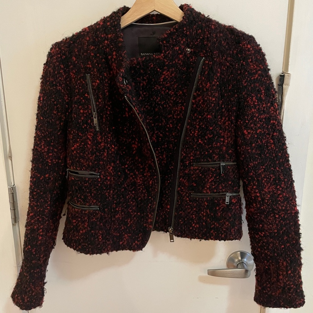 Banana republic wool jacket with zippers